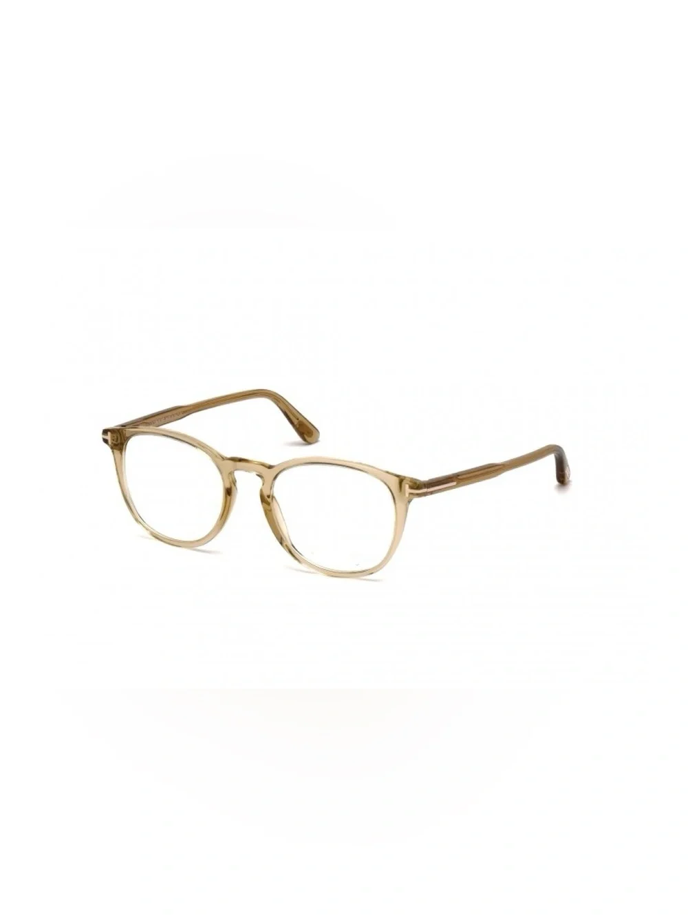 Tom Ford Translucent Honey Brown Round Optical Frames